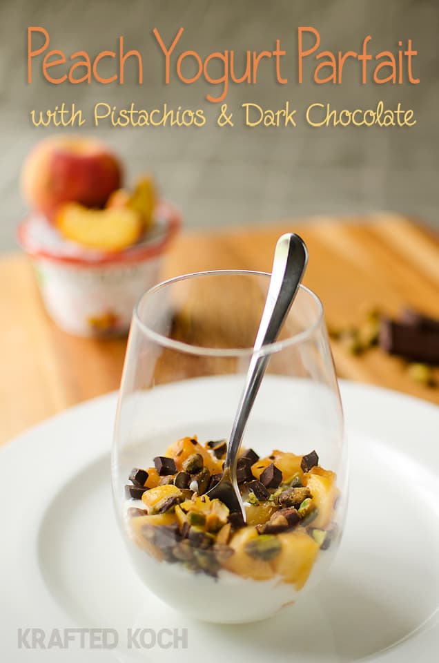 Peach Yogurt Parfait with pistachios and dark chocolate - Lavibu