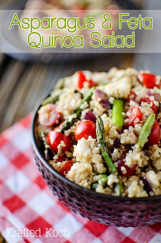Asparagus and Feta Quinoa Salad or Side Dish - Lavibu