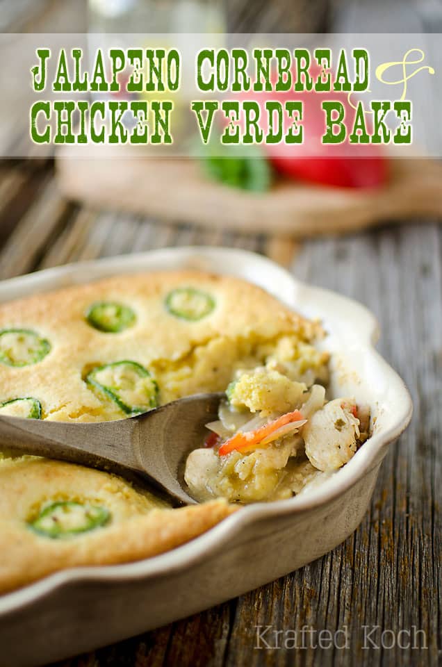 Jalapeno Cornbread & Chicken Verde Bake - Lavibu