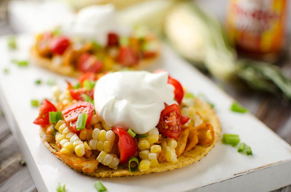 Buffalo Chicken and Sweet Corn Tostada - Lavibu