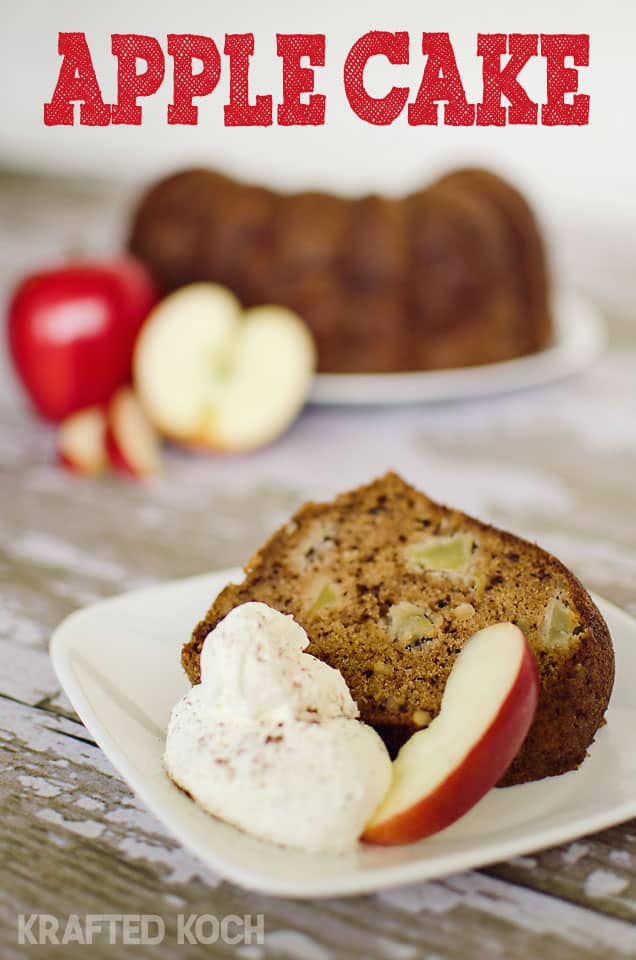 Apple Bundt Cake - Lavibu - A moist bundt cake studded with large chunks of tart apples for the perfect fall dessert!
