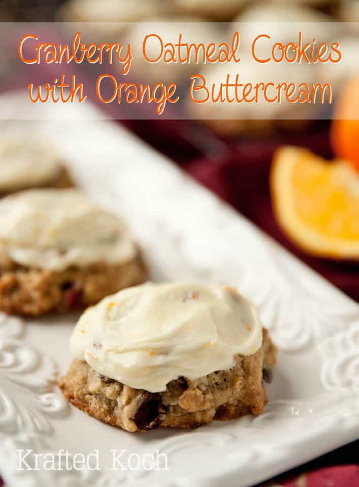 Cranberry Oatmeal Cookies with Orange Buttercream - Lavibu - A moist and flavorful cookie recipe that is perfect for fall!