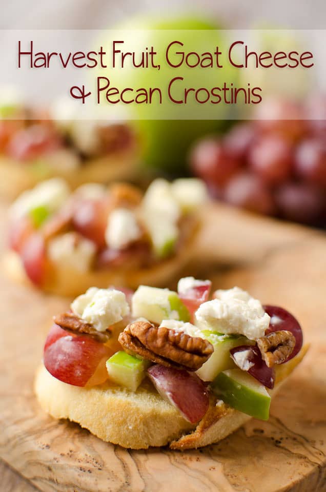 Harvest Fruit, Goat Cheese & Pecan Crostinis - Lavibu - A fantastic appetizer recipe for the holidays!