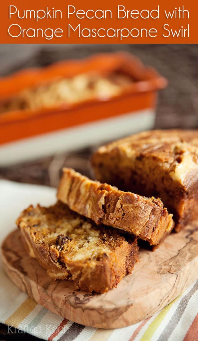Pumpkin Pecan Bread with Orange Mascarpone Swirl - Lavibu