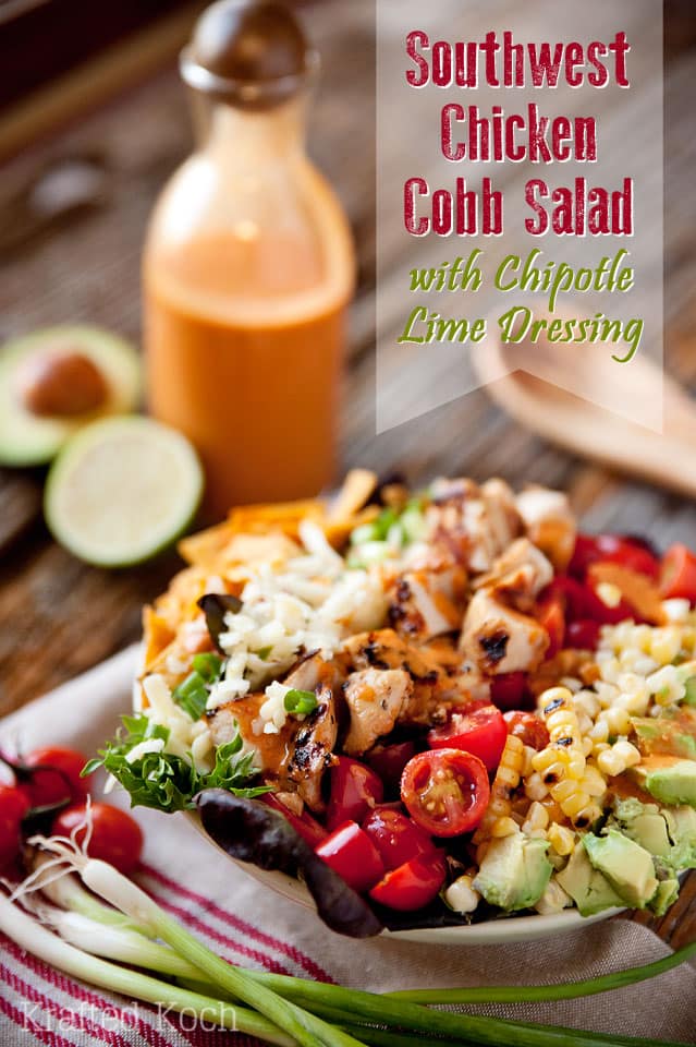 Chipotle Lime Southwest Dressing - Lavibu - Loaded with fresh vegetables and grilled chicken, this salad is bold and flavorful!