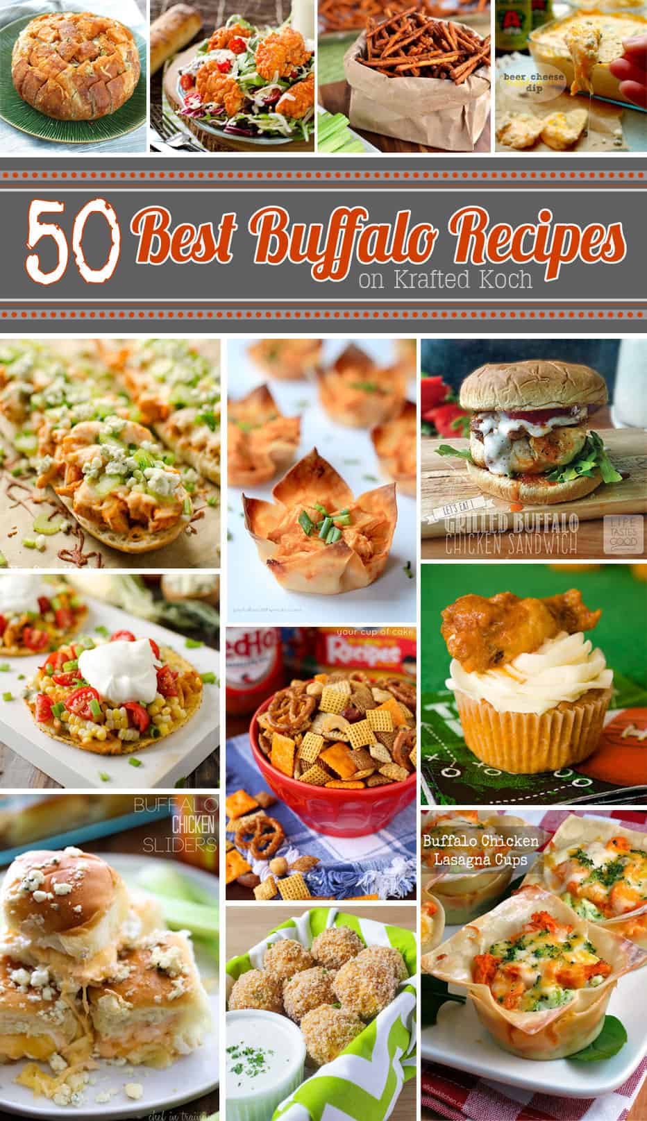 50 Best Buffalo Flavored Recipes Round Up - Lavibu - From game day snacks, to savory appetizers and cheesy dinner recipes, these buffalo recipes kick up the flavor!