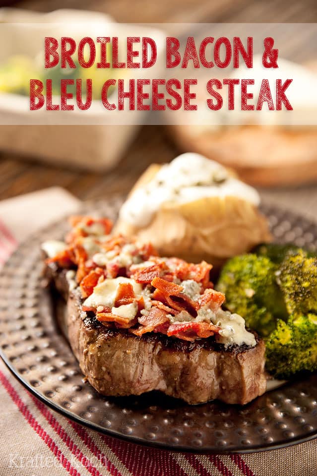 Broiled Bacon & Bleu Cheese Steak - Lavibu - A quick and delicious dinner idea!