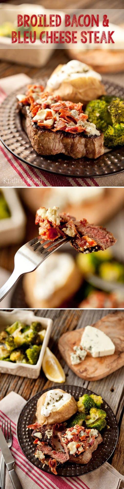 Broiled Bacon & Bleu Cheese Steak - Lavibu - A quick and delicious dinner idea!