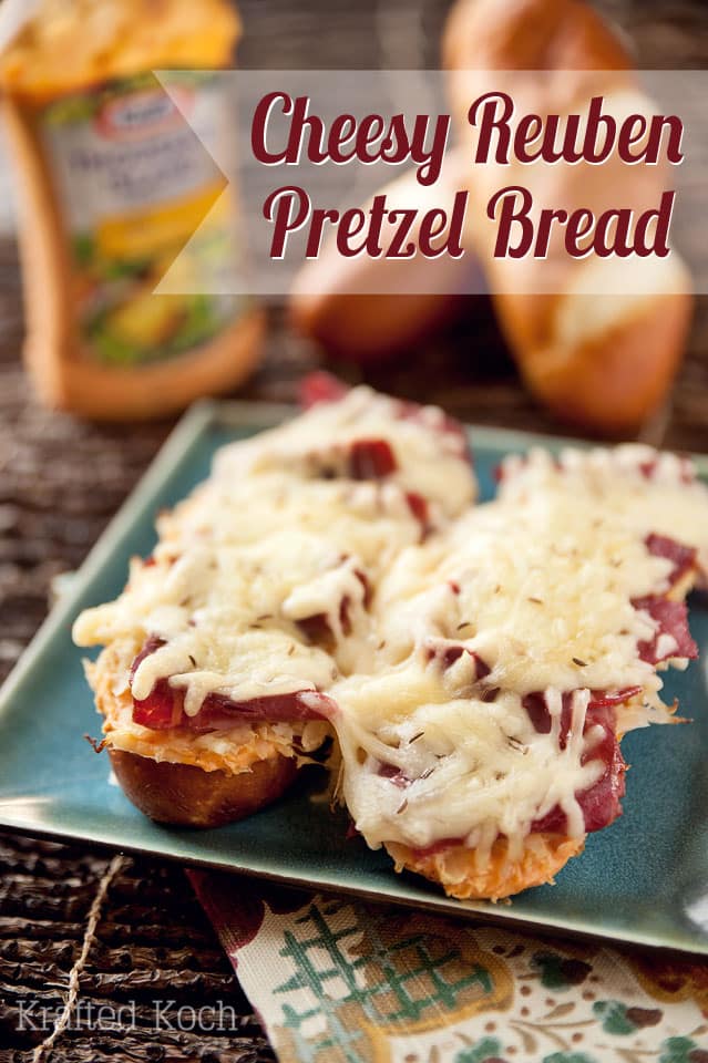 Cheesy Reuben Pretzel Bread - Lavibu - A simple and flavorful recipe that makes for a simple weeknight dinner.