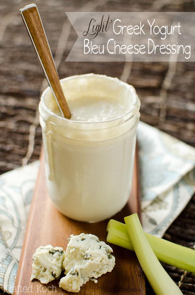 Light Greek Yogurt Bleu Cheese Dressing - Lavibu - A Tangy bleu cheese dressing recipe that is lightened up with Greek yogurt.