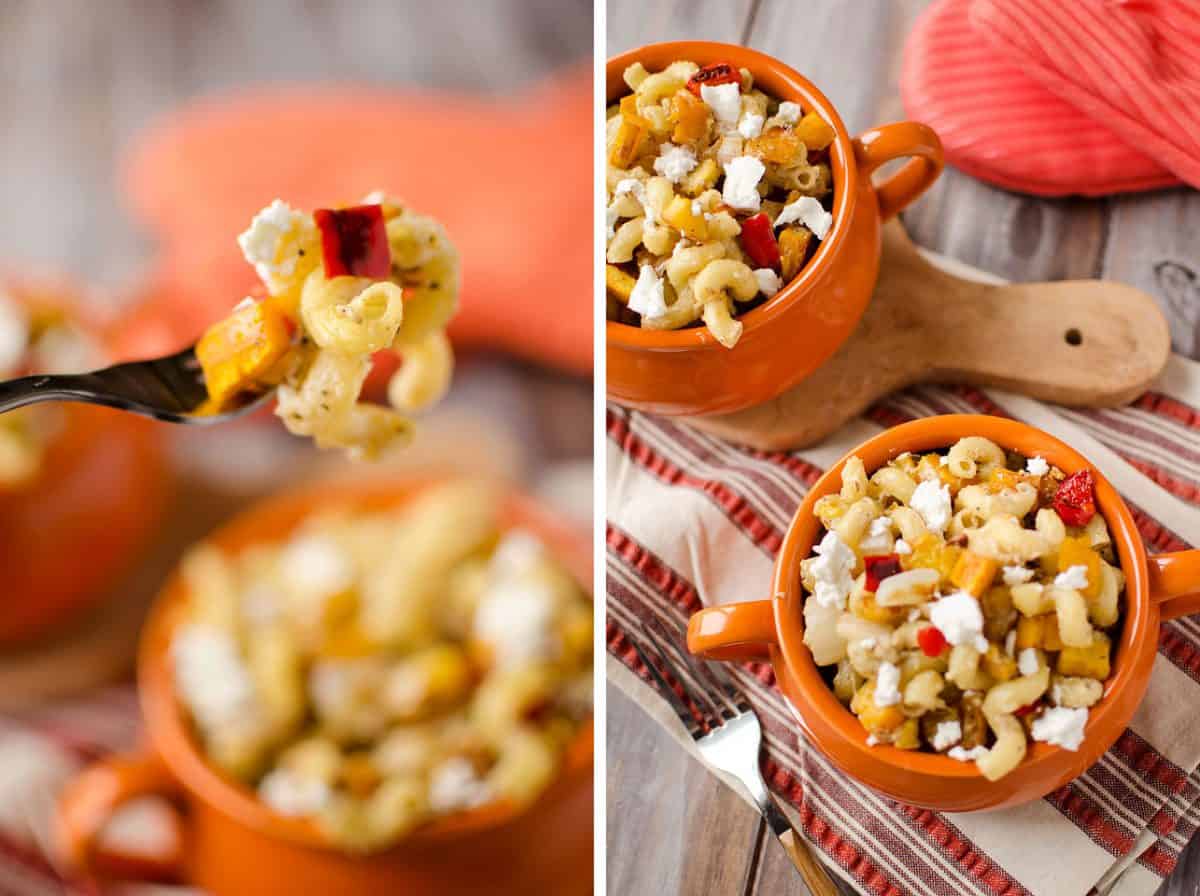 Roasted Squash and Goat Cheese Pasta - Lavibu
