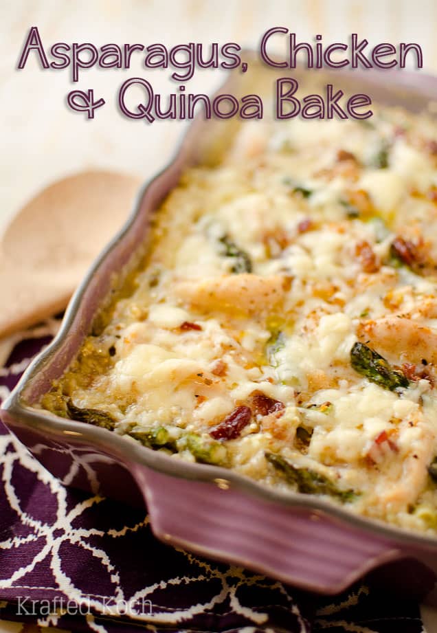 Asparagus, Chicken & Quinoa Bake - Lavibu - A healthy dinner recipe loaded with protein packed quinoa.