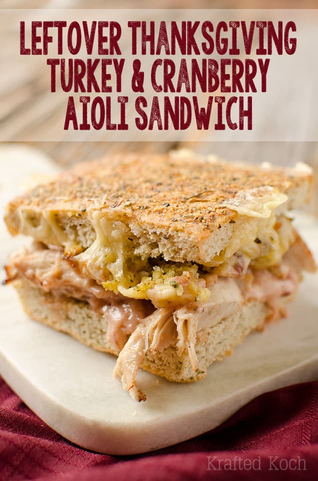 Leftover Thanksgiving Turkey and Cranberry Aioli Sandwich - Lavibu - The perfect way to enjoy the best parts of Thanksgiving with this leftover sandwich recipe!