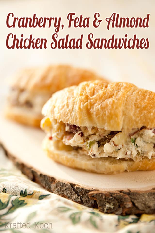 Cranberry, Feta & Almond Chicken Salad Sandwich - Lavibu - A flavorful twist on a classic chicken salad sandwich recipe for a delicious lunch idea!