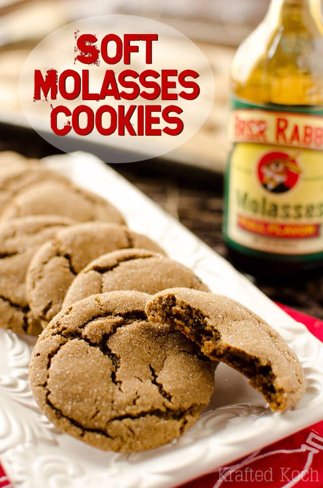 Soft Molasses Cookies - Lavibu - A traditional molasses cookie recipe with a chewy soft center and crunchy, sugar-coated outside for the perfect holiday sweet!