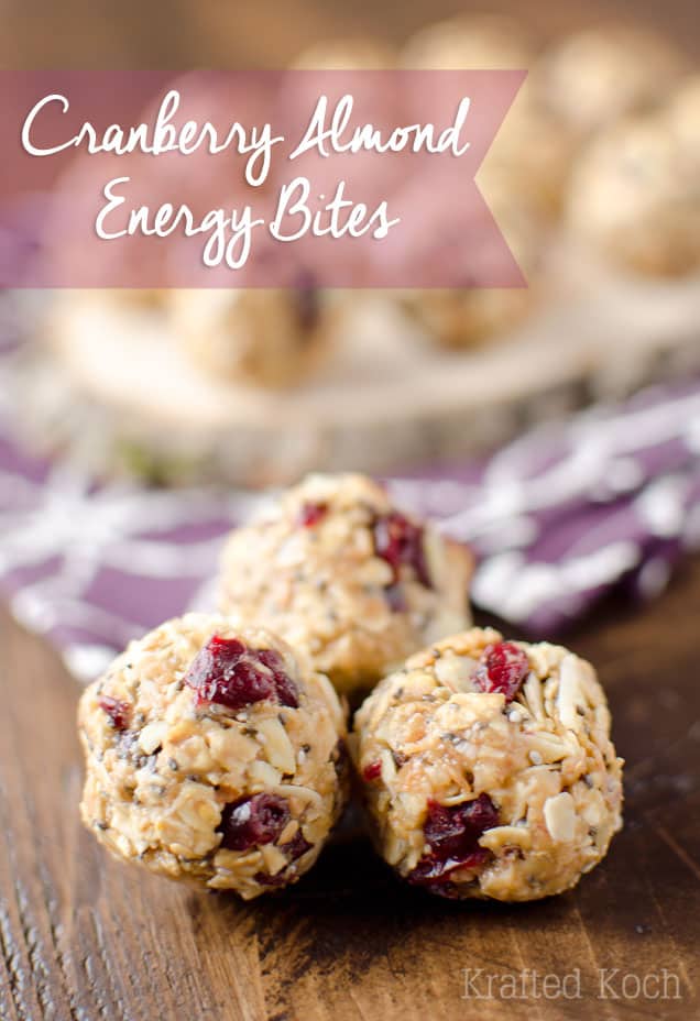 Cranberry Almond Energy Bites - Lavibu - A protein packed recipe that you can store in your freezer for a healthy and convenient snack or breakfast!