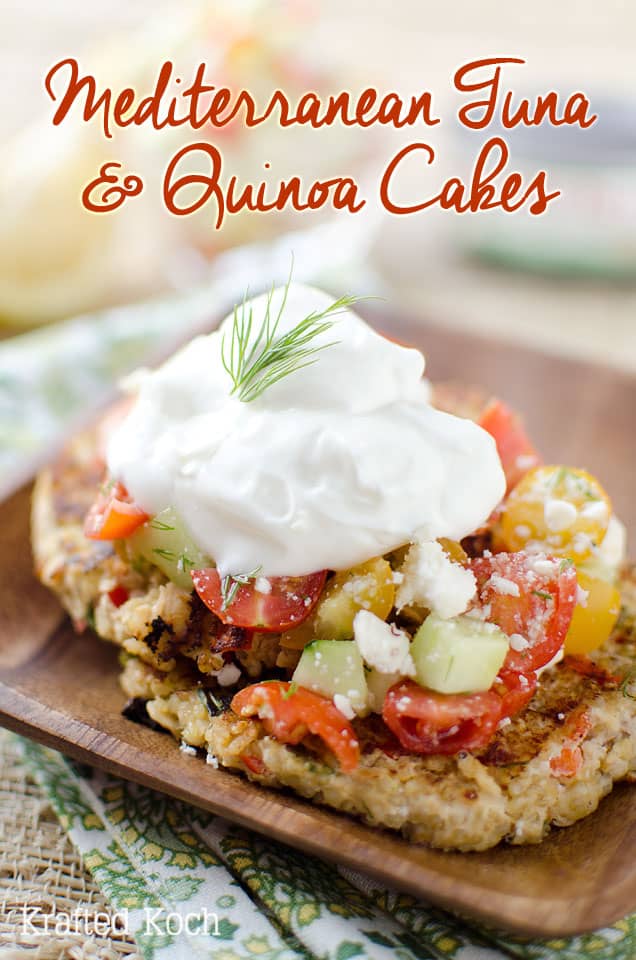 Mediterranean Tuna & Quinoa Cakes - Lavibu - A quick and easy lunch or dinner recipe that is not only healthy, but satisfying and delicious! #Tuna #Healthy #Recipe #DinnerIdea