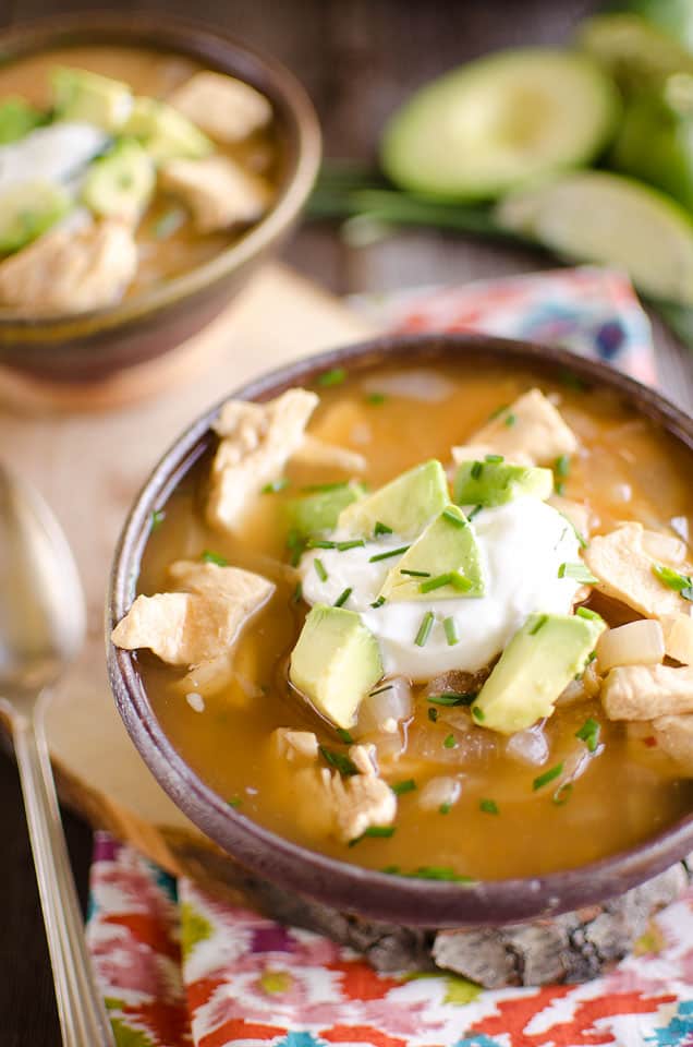 Chipotle Lime Chicken Soup is a quick and easy weeknight dinner with robust flavor and healthy ingredients.