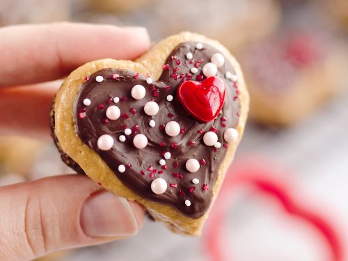 Peanut Butter Buckeye Brownie Hearts