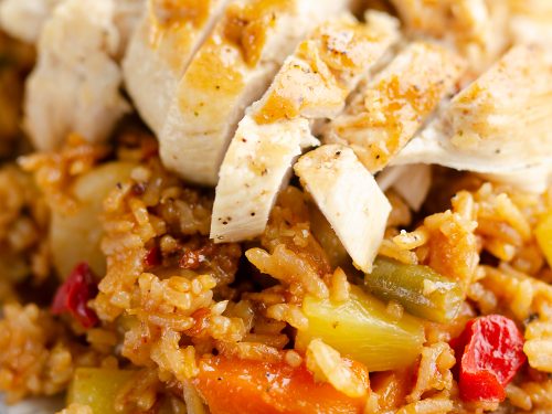 Pressure Cooker Pineapple BBQ Chicken & Rice