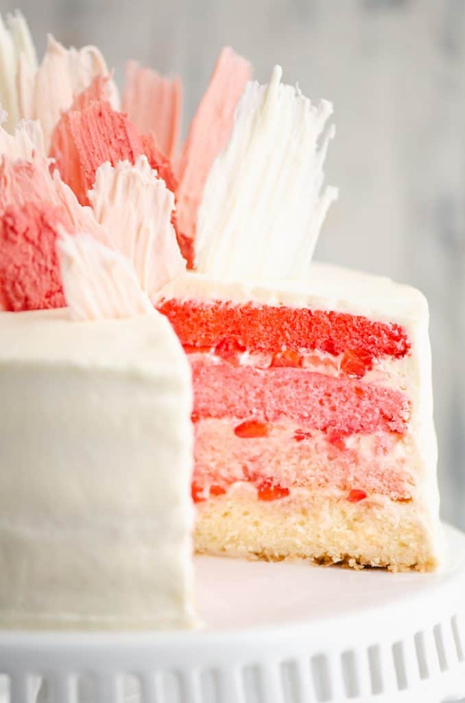 Fresh Strawberry Ombre Cake