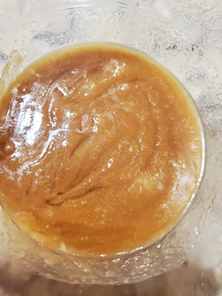 microwave caramel sauce in glass bowl