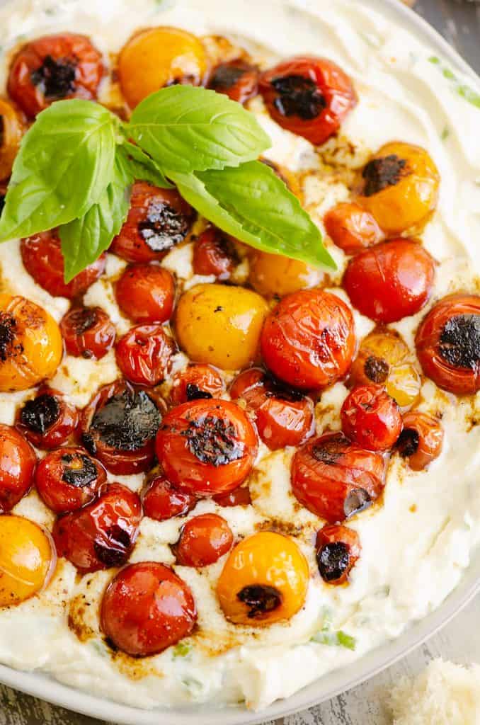 Caprese Whipped Goat Cheese Dip