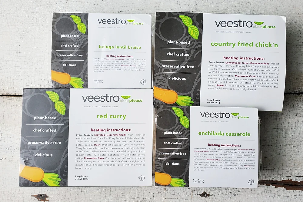 Veestro Plant Based Meals in packaging