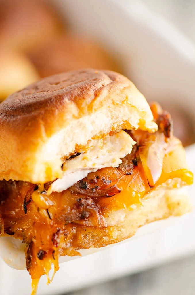 Cheesy Turkey Slider closeup