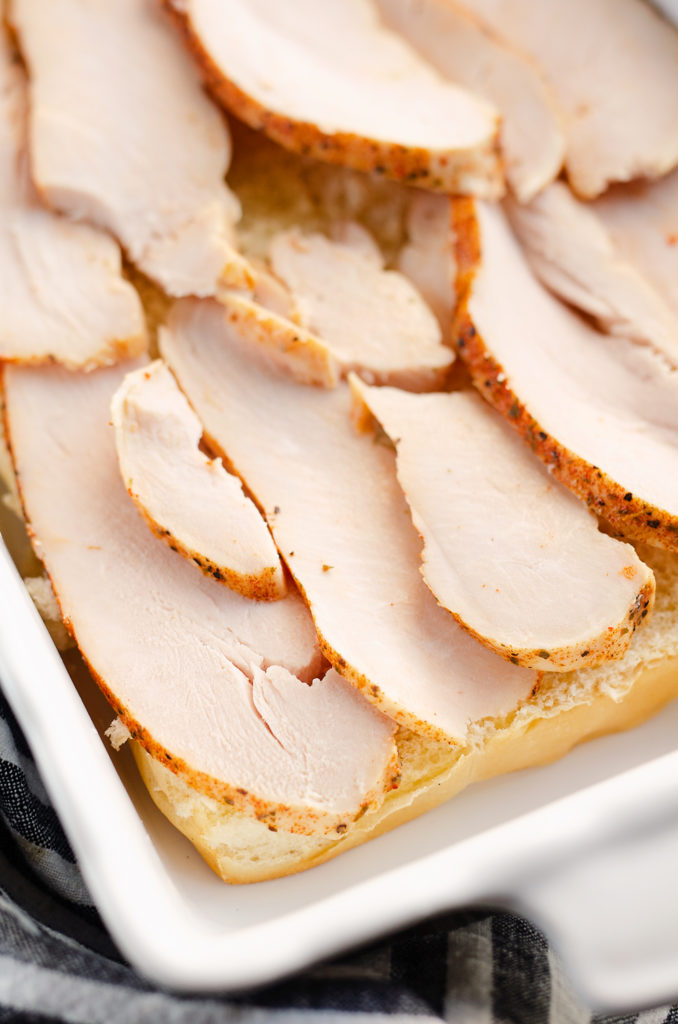 sliced turkey on hawaiian roll sliders