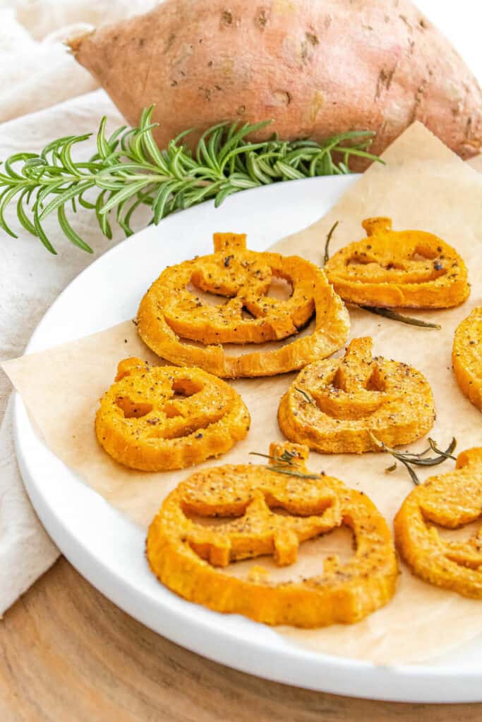 Jack O Lantern Roasted Sweet Potatoes